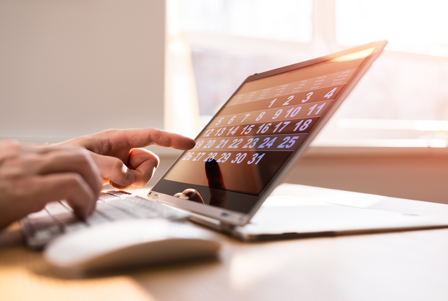 Digital Calendar Agenda On Tablet Screen